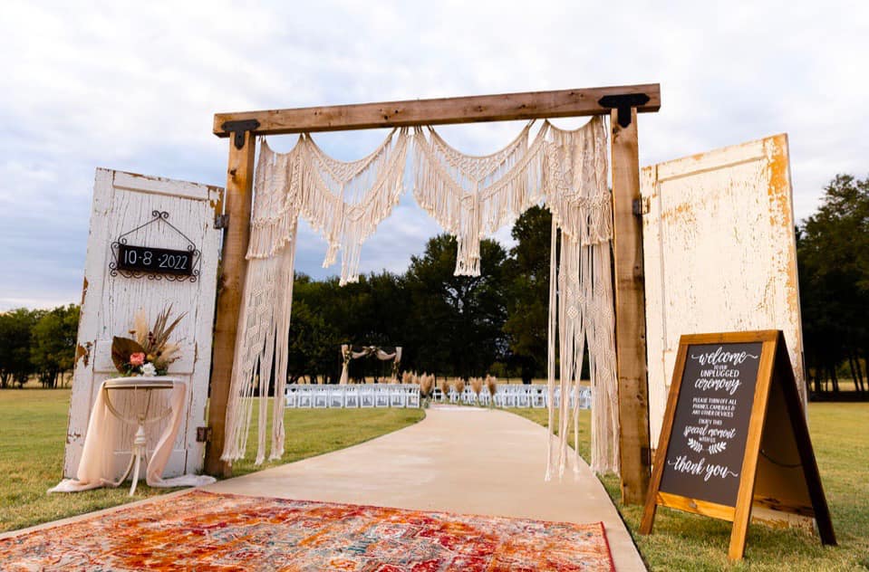 macrame wedding arch